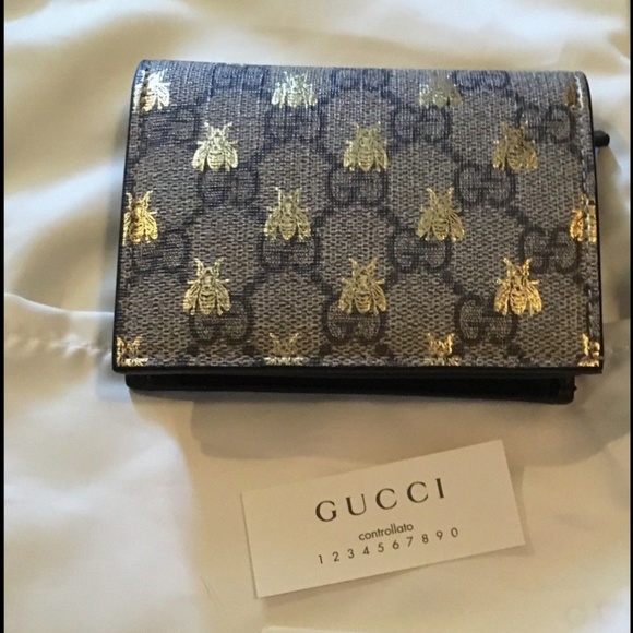 gucci gold bee wallet